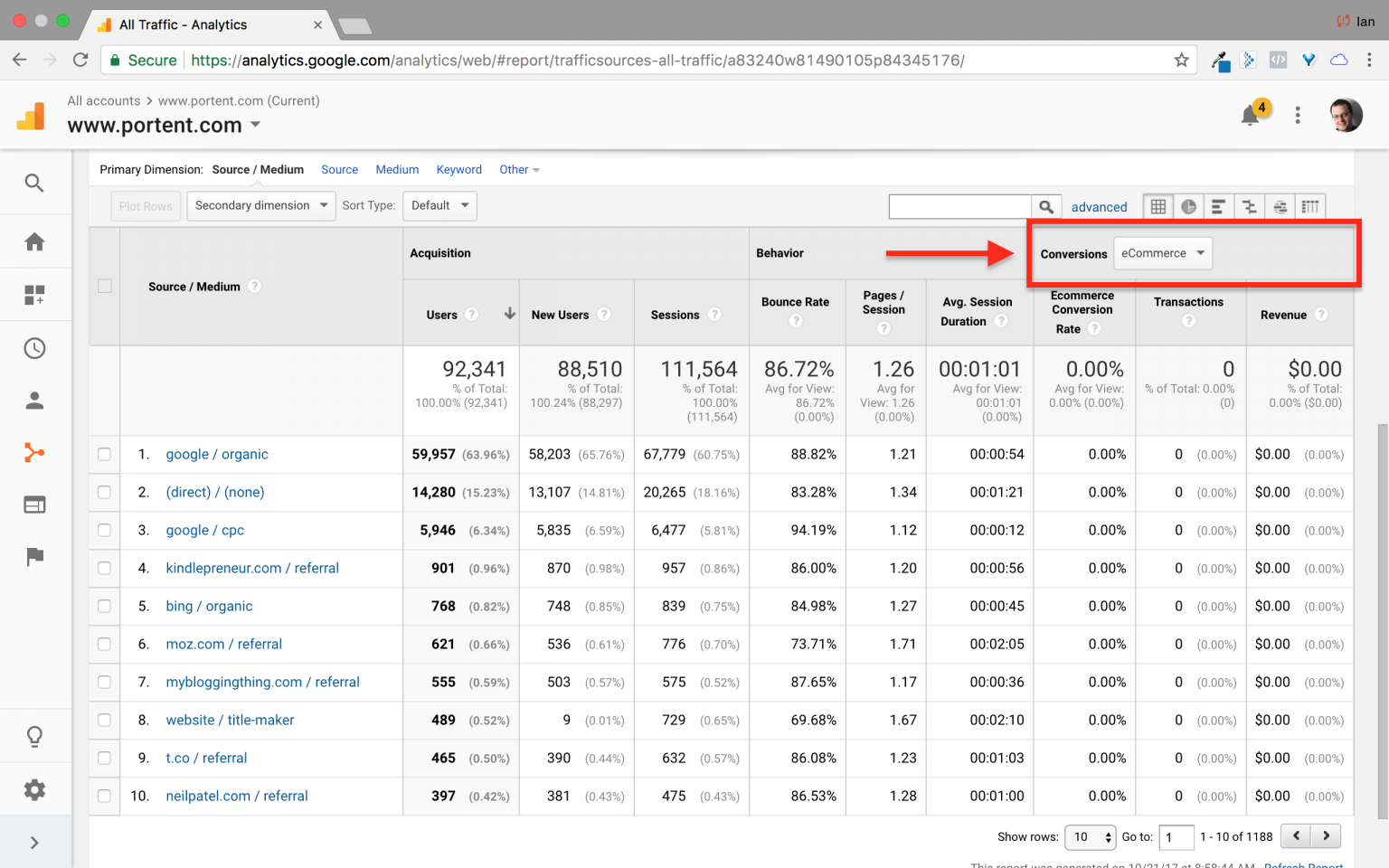 Evaluate your different traffic sources in Google Analytics