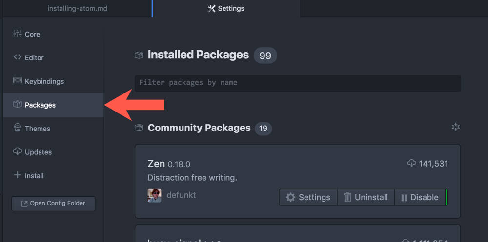 Atom Package Manager