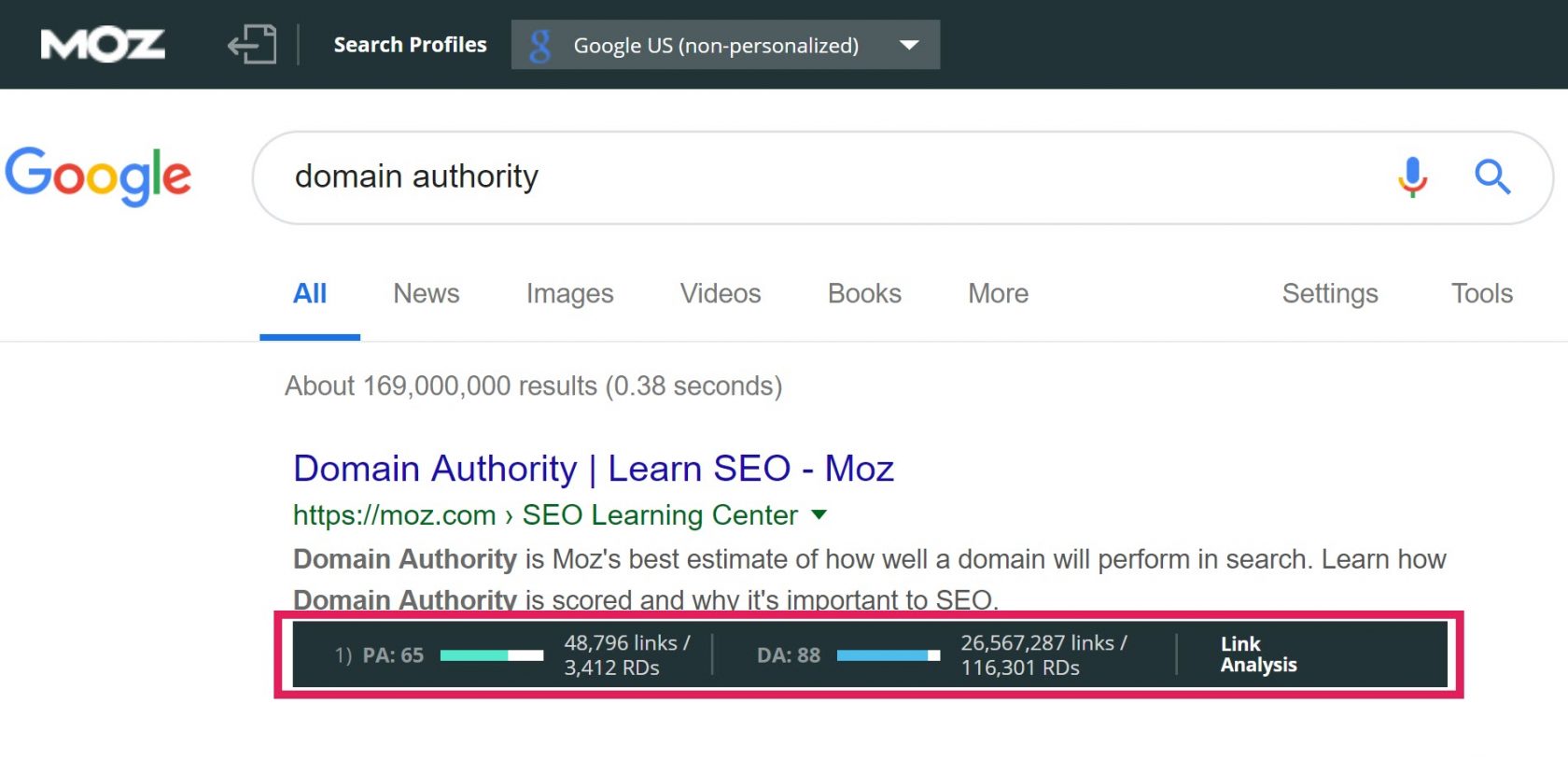 moz domain authority
