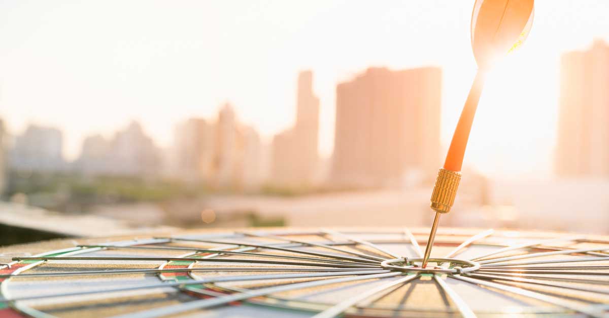 How to set up hyper-local web analytics - Video replay - image of a bullseye dart in a city