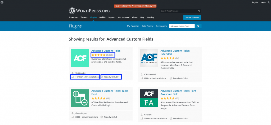 Screenshot of the WordPress Plugin Repository page