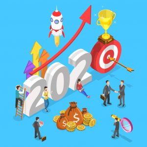 Vector art showing the number 2020